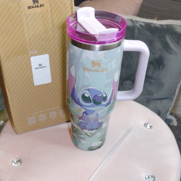 Stanley Other - Stanley Purple and White Stitch Tumbler with Handle